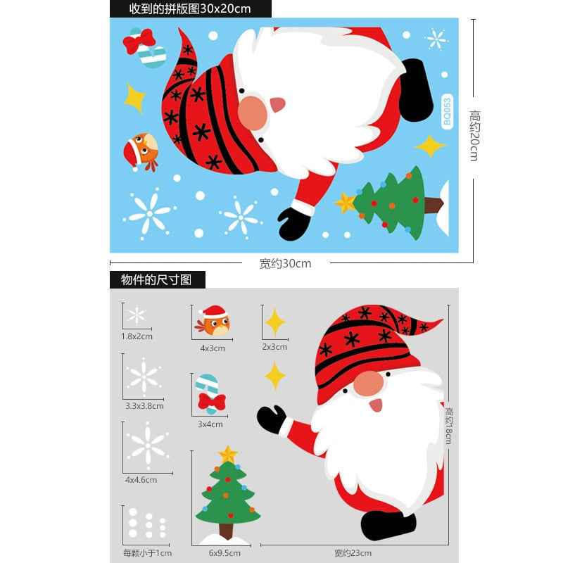 Christmas Santa Claus Window Stickers Wall