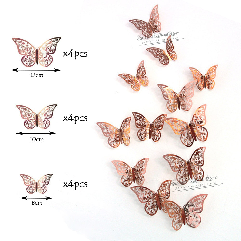 4D Hollow Butterfly Wall Sticker DIY Decoration