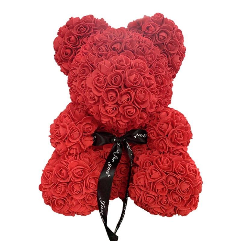 Heart Artificial Flower Rose Teddy Bear