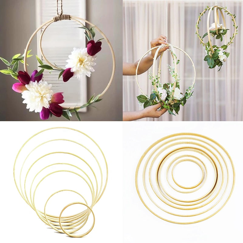 Catcher Ring Wood Bamboo Circle Embroidery Hoop DIY