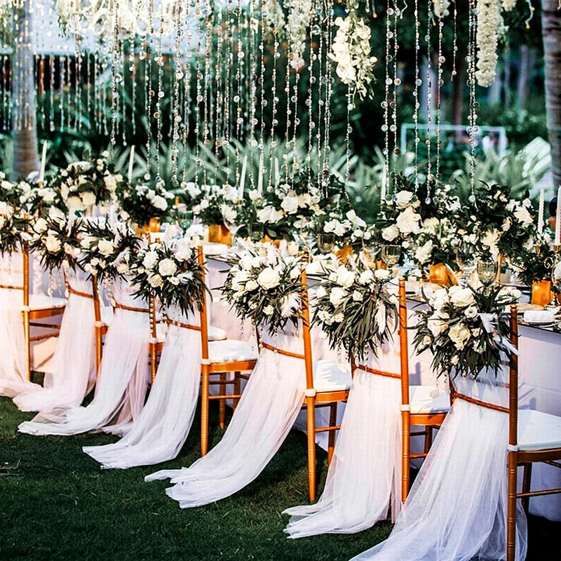 5/10m Wedding Decoration Chair Sashes Yarn