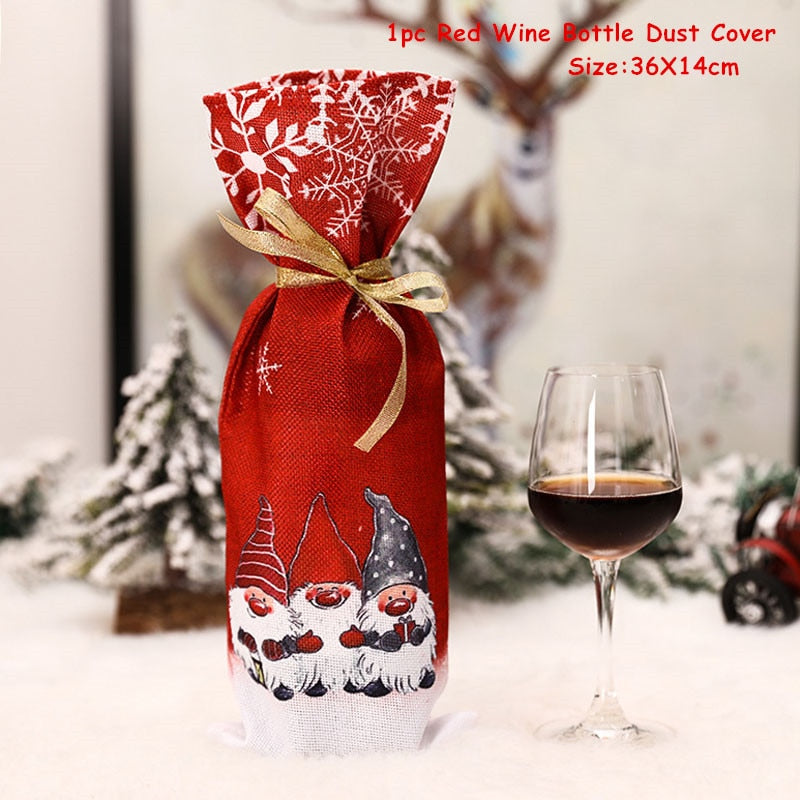 Wine Bottle Dust Cover Christmas Decoration