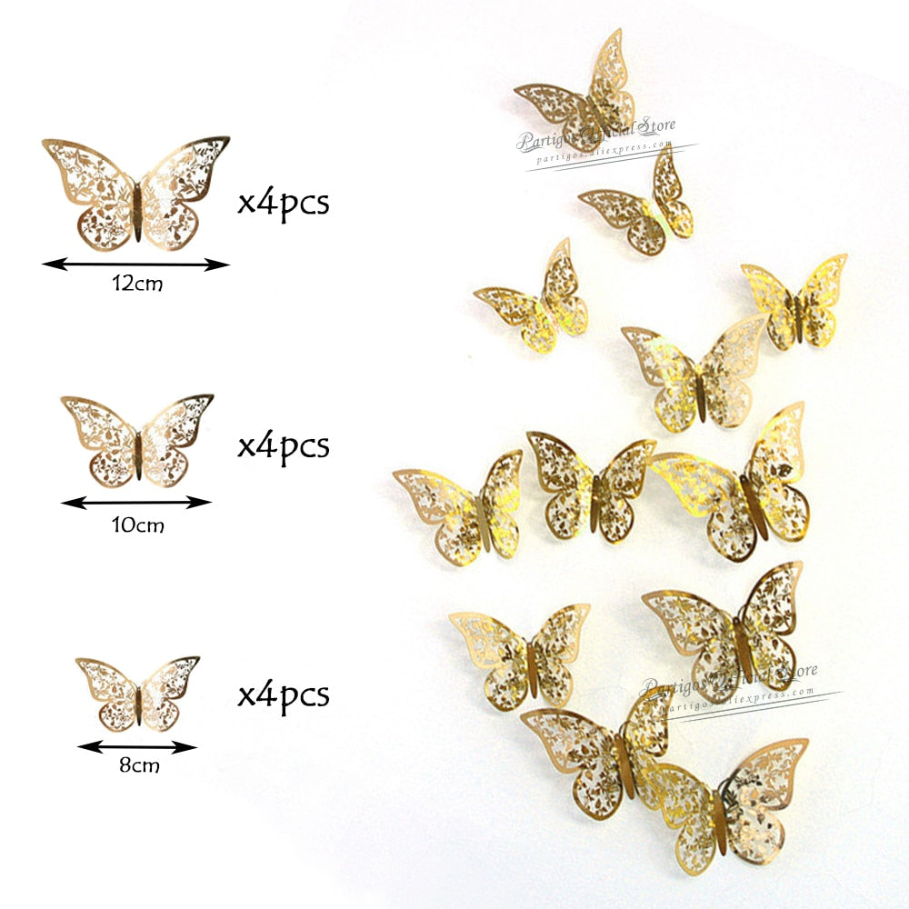 4D Hollow Butterfly Wall Sticker DIY Decoration