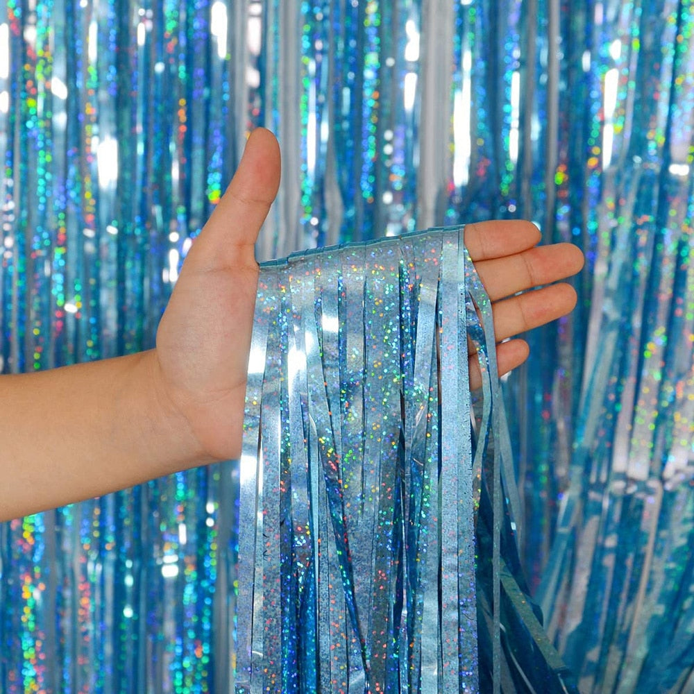 Tinsel Laser Curtain Decoration Party Backdrop