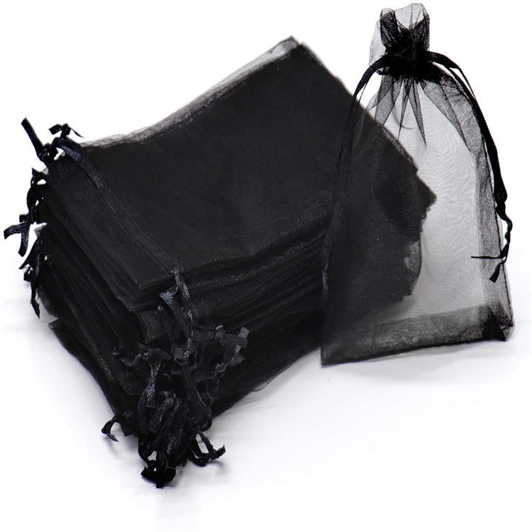 50pcs Sheer Transparent Chiffon Organza Bags