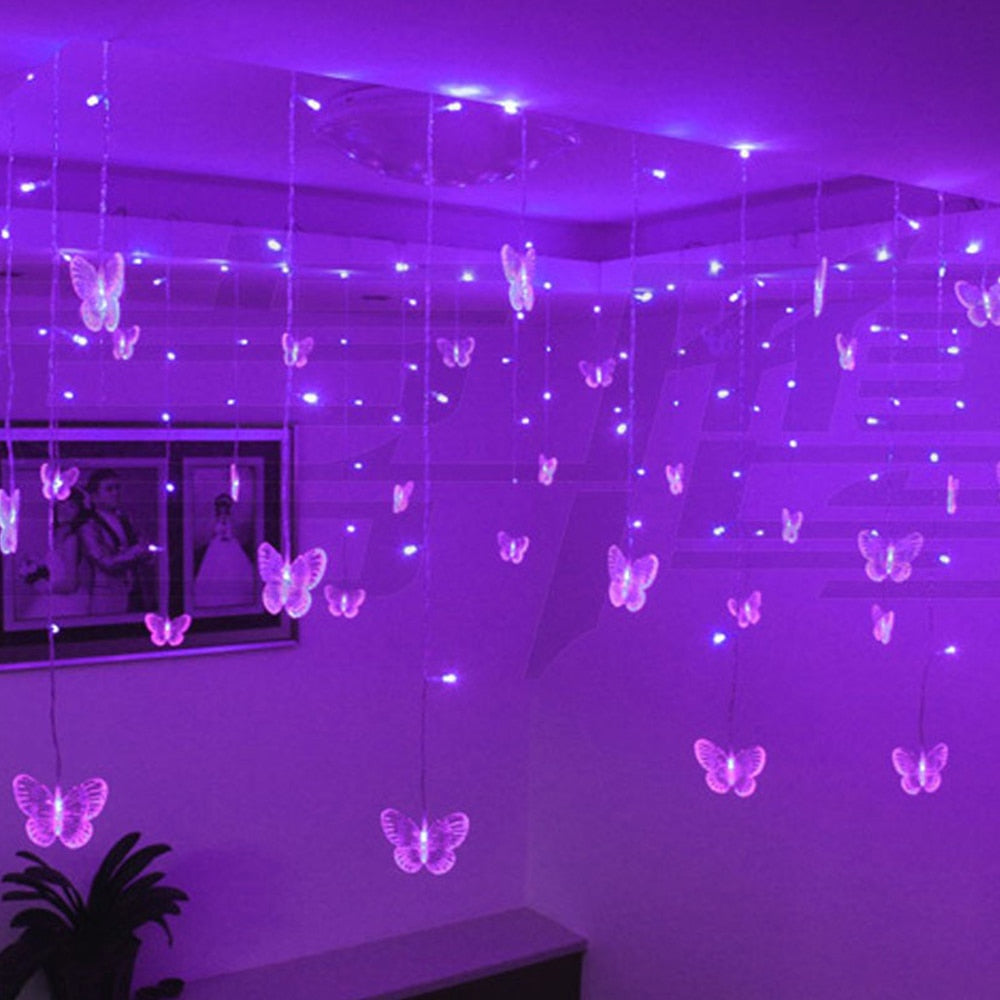 Butterfly LED Curtain Light Christmas Garland LED String