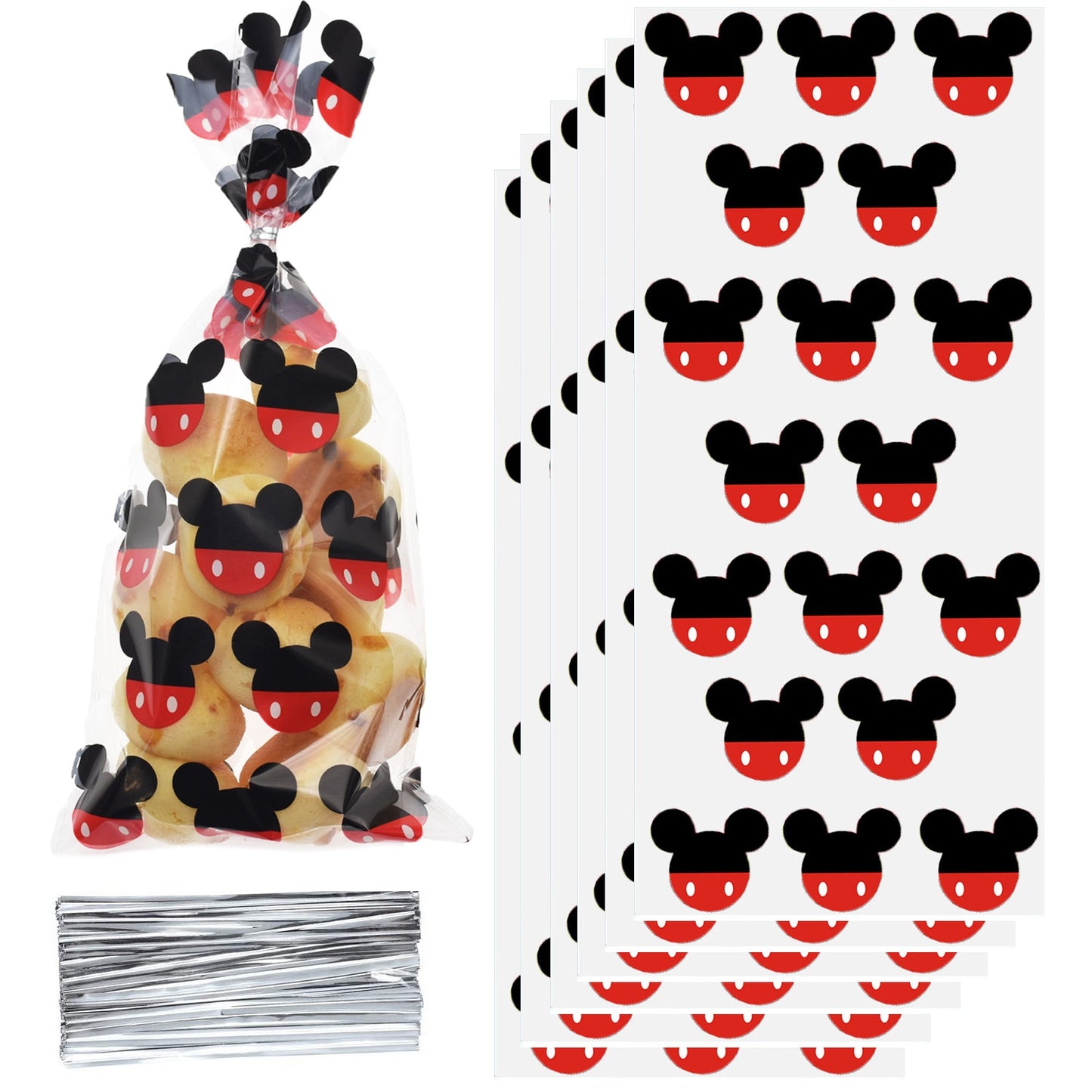 Pink Minnie Ears Cellophane Treat Bags