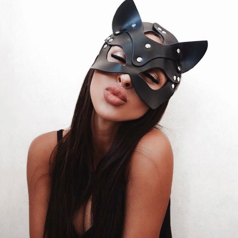 Women Sexy Leather Mask Half face Fancy