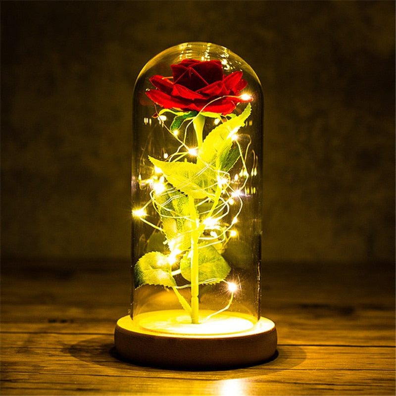 Valentines Day Gift for Girlfriend Eternal Rose LED Light