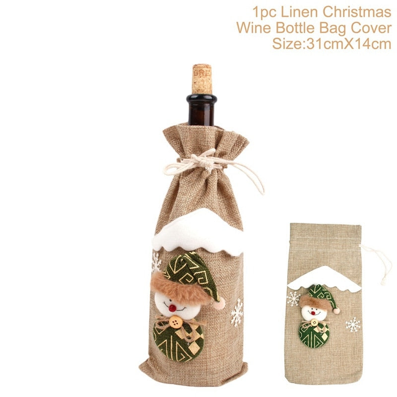 Christmas Wine Bottle Cover Decorations