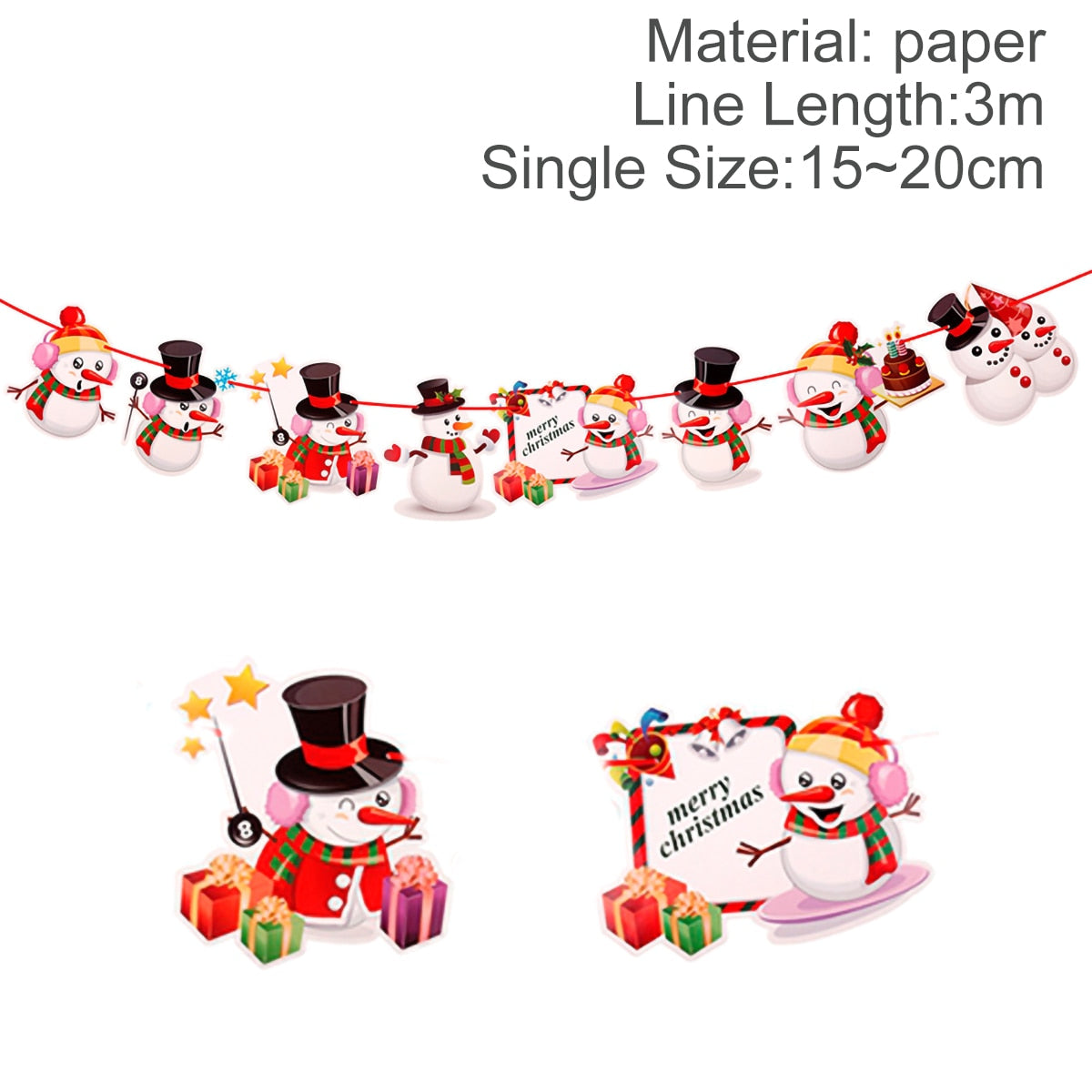 Christmas Banner Garland Merry Decoration