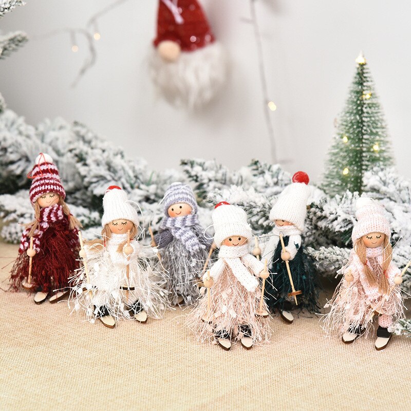 Angel Ski Dolls Hanging Pendant Christmas Home Decor