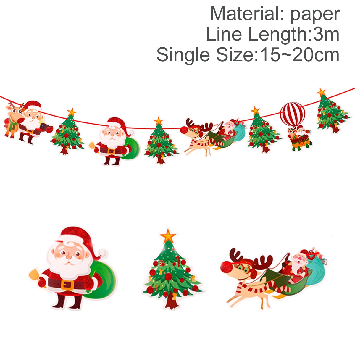 Christmas Banner Garland Merry Decoration