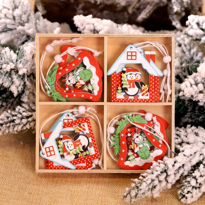 Christmas Snowflakes Wooden Pendants