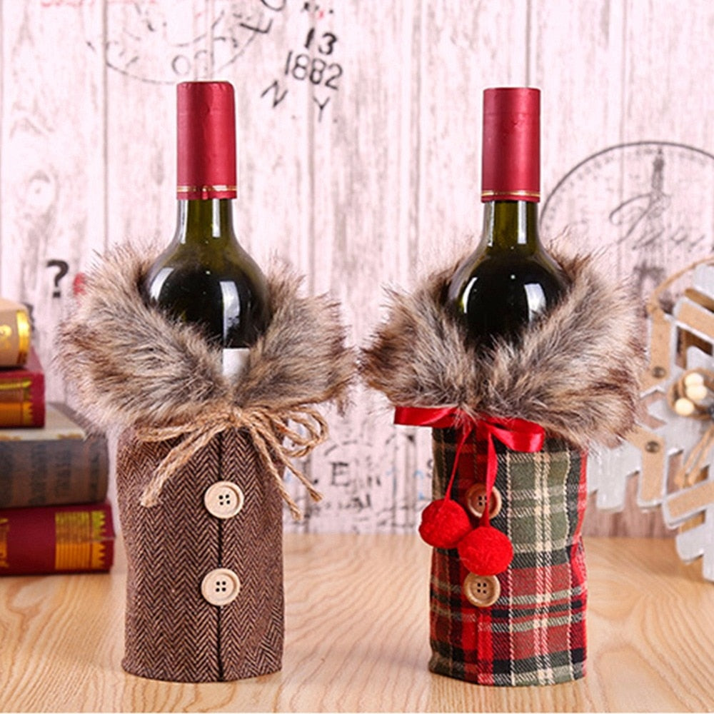 Christmas Santa Claus Wine Bottle Cover