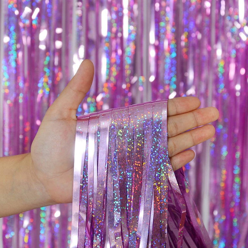 Tinsel Laser Curtain Decoration Party Backdrop