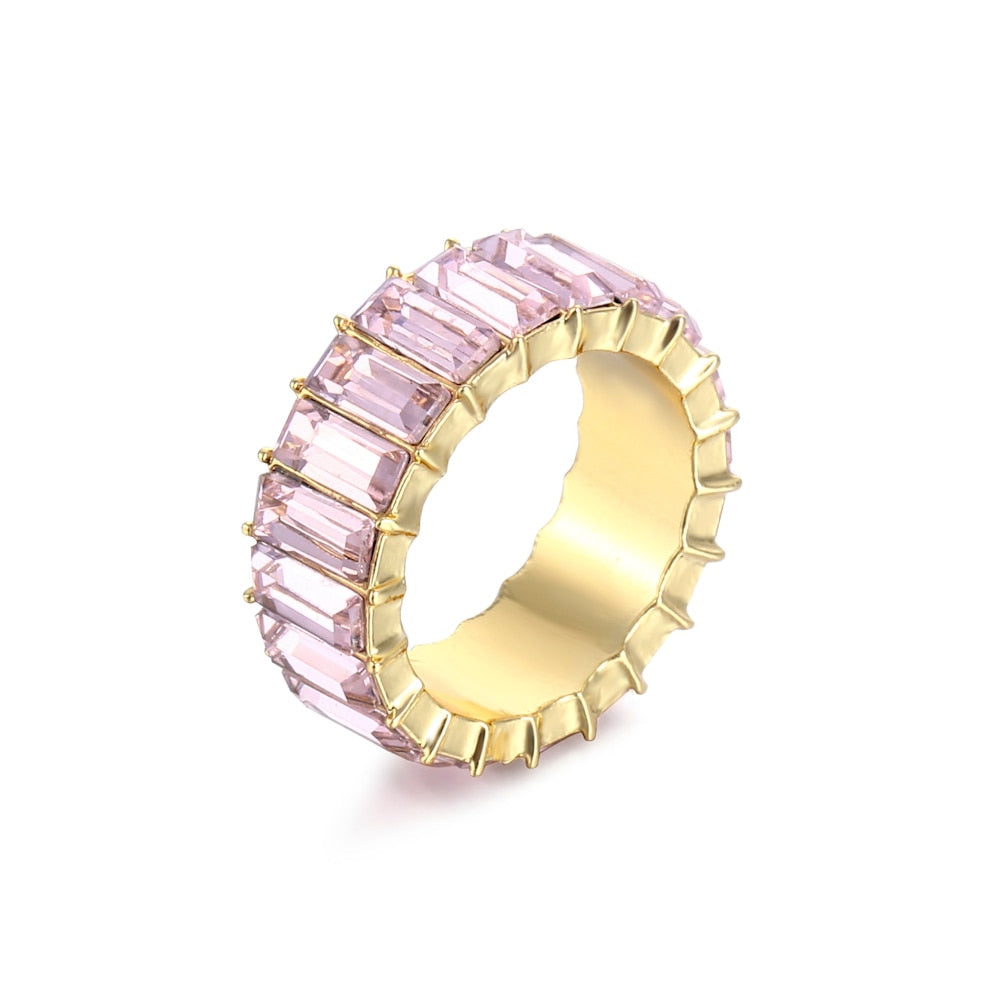 Crystal Ring For Women Light Luxury Multicolor Fashion Ring Party