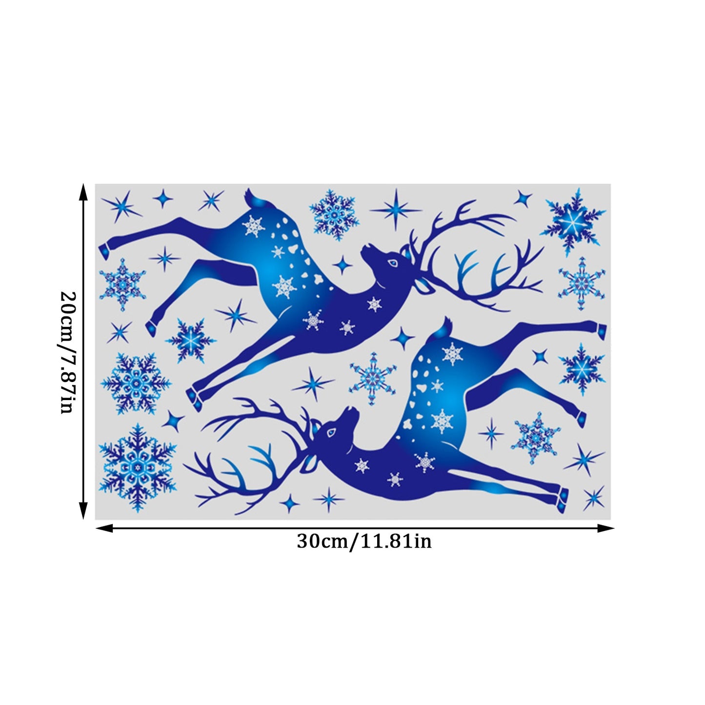 Christmas Window Glass Sticker Elk Snowflake