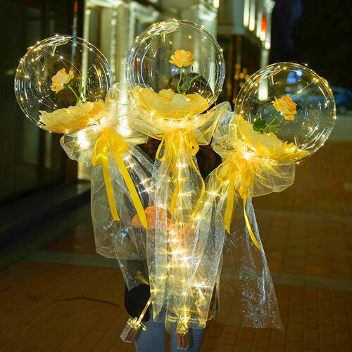 Led Balloons Rose Led Balloon Rose Bouquet