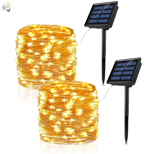 Solar LED Light Outdoor Garden Fairy Garland String Lights