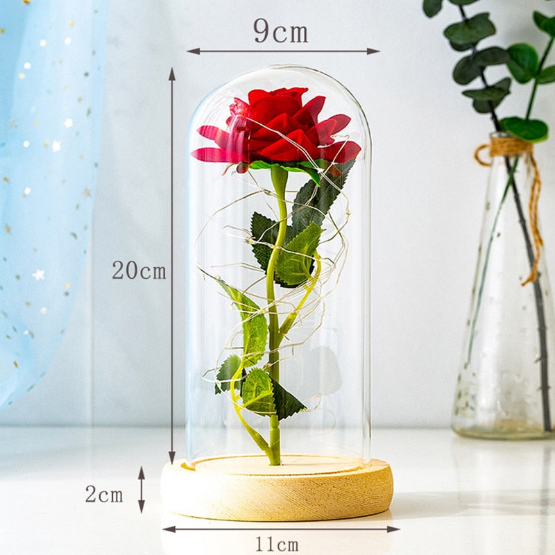 Valentines Day Gift for Girlfriend Eternal Rose LED Light