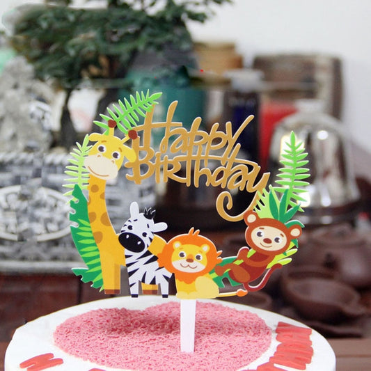 Wild Jungle Party Cake Topper Kids Birthday