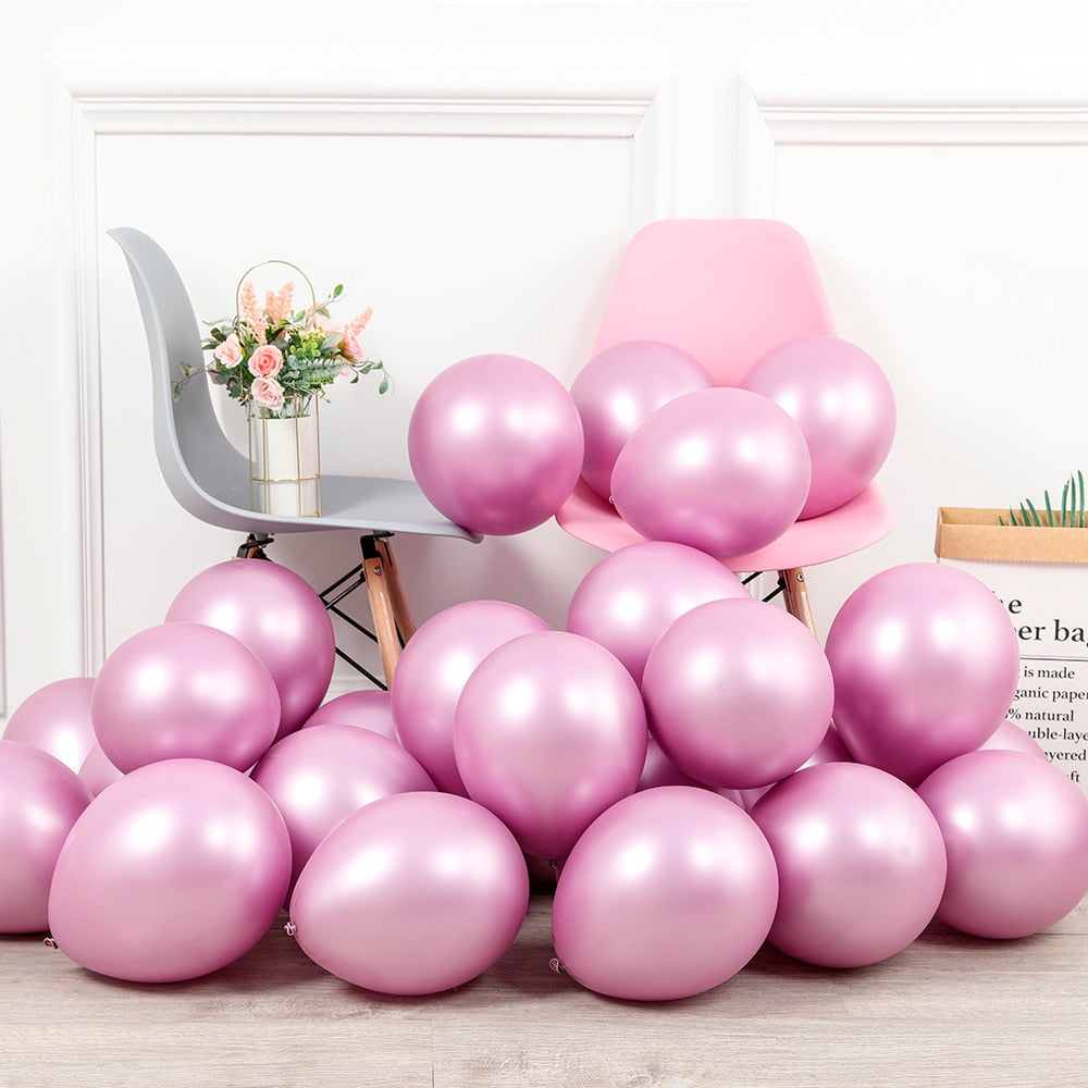 Glossy Metal Pearl Latex Balloon Thick Chrome