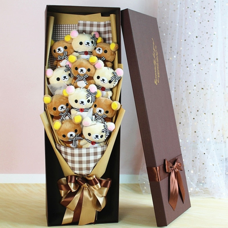 Cute Teddy Bear Stuffed Plush Toy Bouquet Gift Box