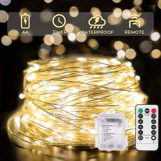 LED String Lights Remote Control Copper Wire Garland