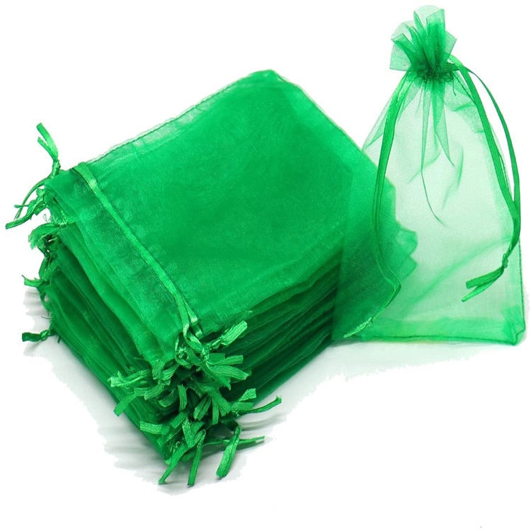 50pcs Sheer Transparent Chiffon Organza Bags