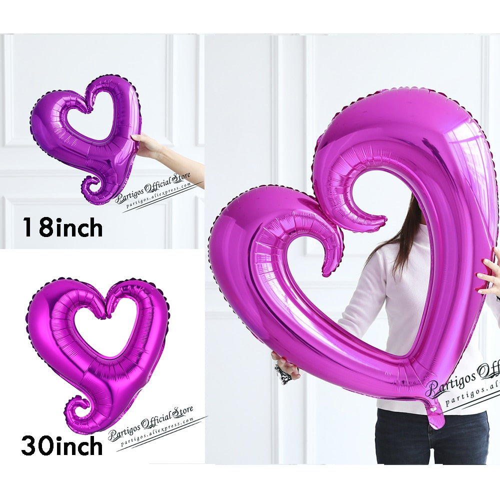 Giant Hollow Heart Shape Foil Balloons for Valentines day