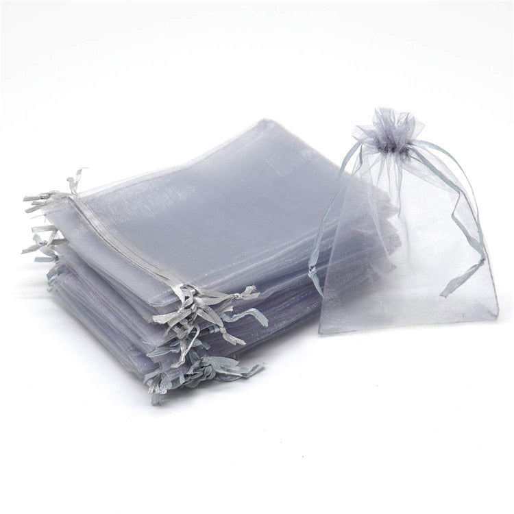 50pcs Sheer Transparent Chiffon Organza Bags