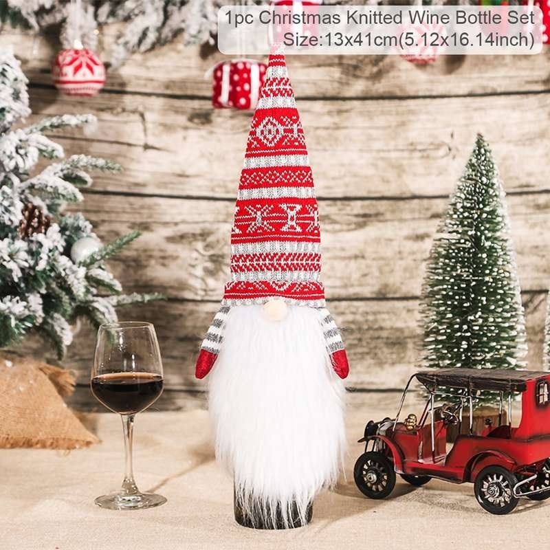 Christmas Wine Bottle Cover Merry Christmas Decorations For Home Christmas