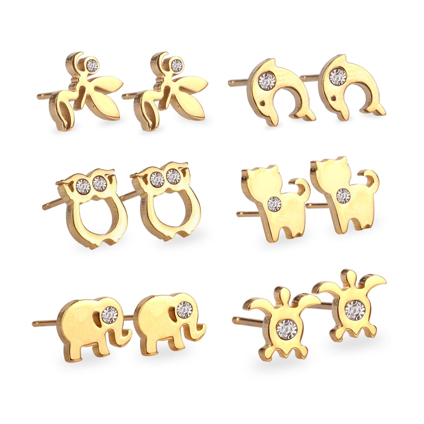 Stud Earings Sets Pack Christmas Zircon Earrings Set