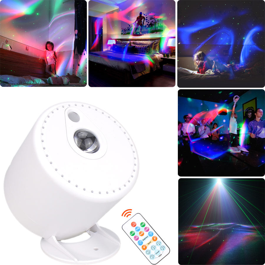 RGB LED Rechargeable Battery Aurora Star Sky Light Laser Projector