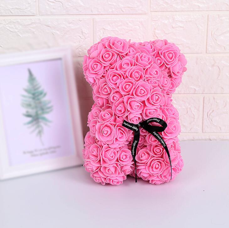 Artificial Flowers Rose Bear Present