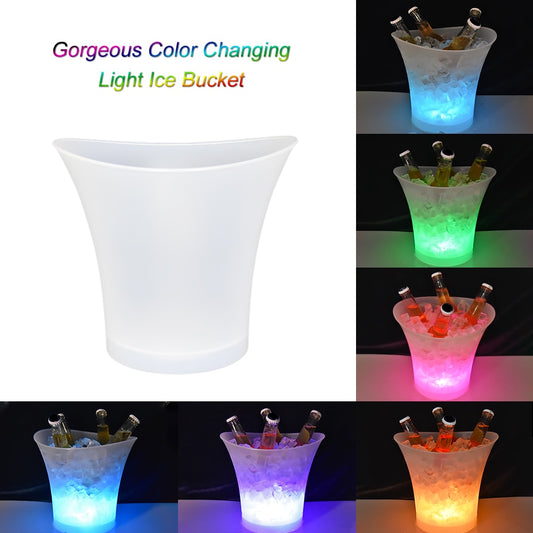 6 Colors LED Ice Bucket Light Up Champagne Beer Bucket Holder Bars