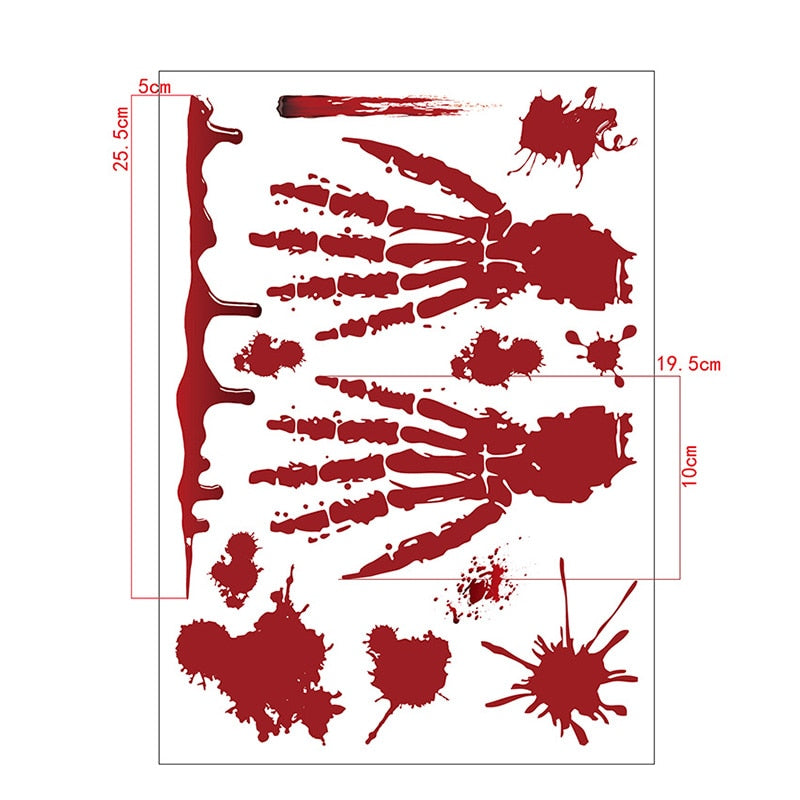 Horrible Halloween Bloody Handprint stickers