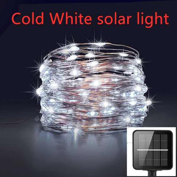 Dimmable LED Outdoor Solar String Lights Solar Christmas