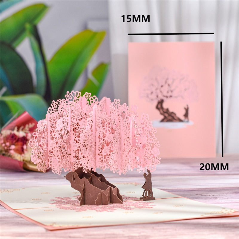 3D Pop-Up Cards Flowers Card Gifts Postcard