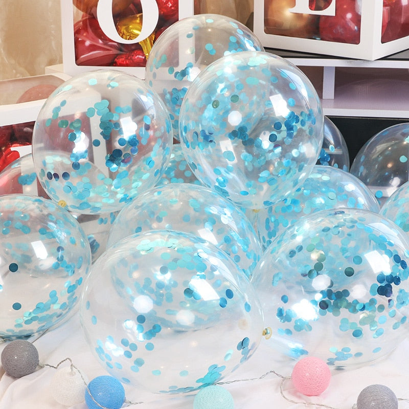 Glitter Confetti Latex Balloons Wedding Christmas Decoration