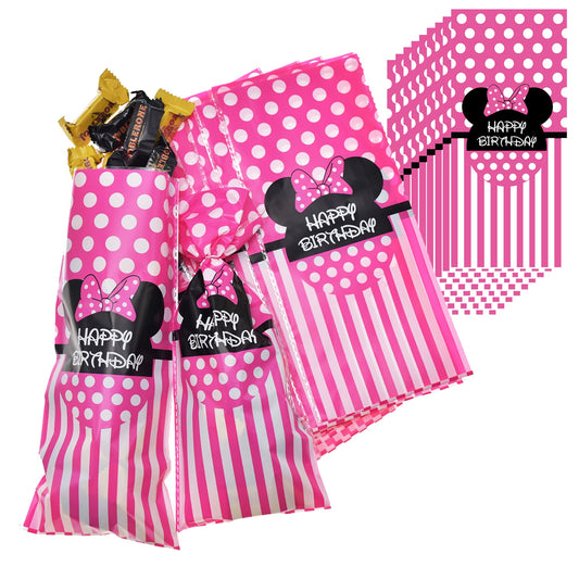 Pink Minnie Ears Cellophane Treat Bags