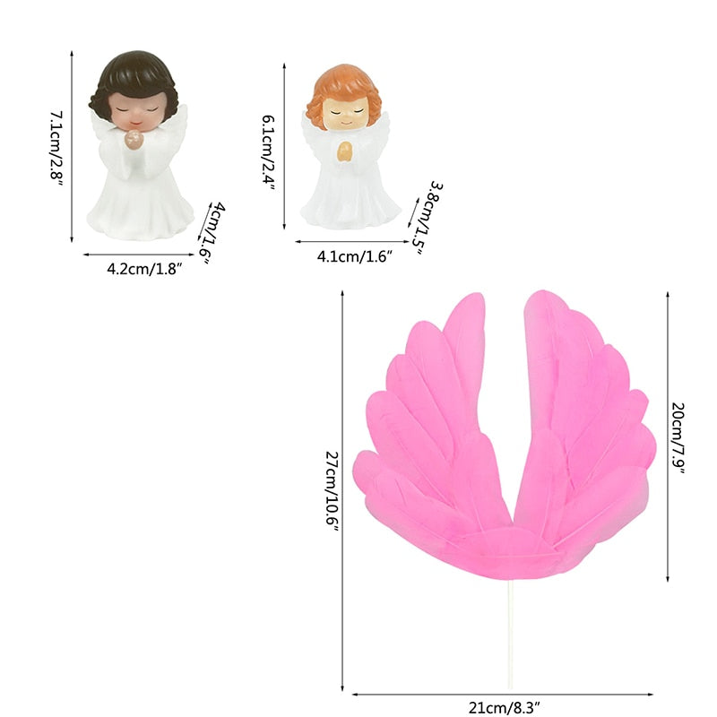 Cute Angel Wing Feather Cake Topper