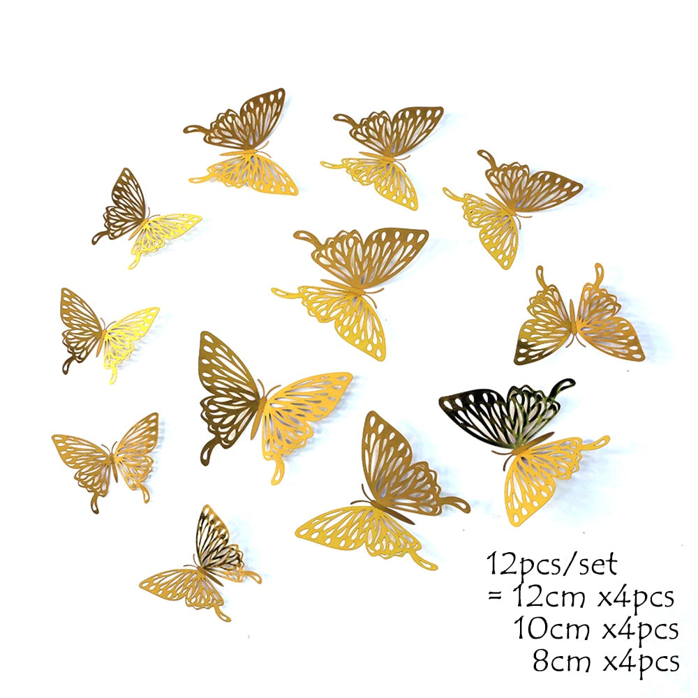 4D Hollow Butterfly Wall Sticker DIY Decoration