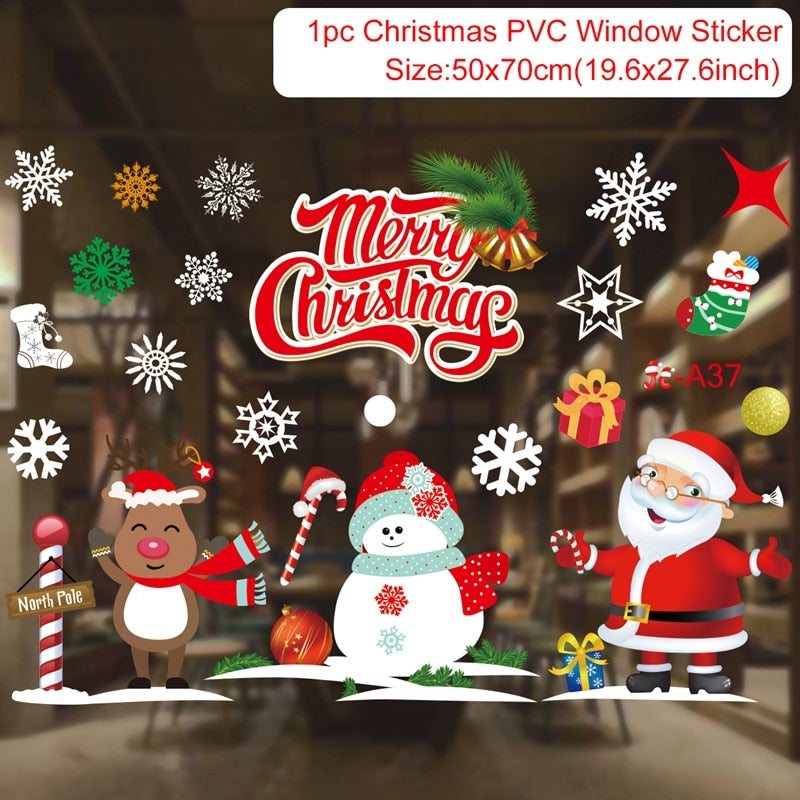 Wall Sticker Window Glass Christmas Decor