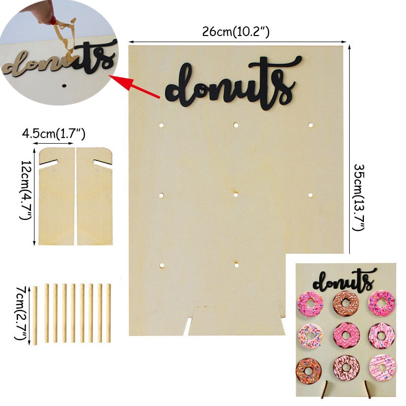 Wooden Donut Wall Rustic Wedding Decoration Table