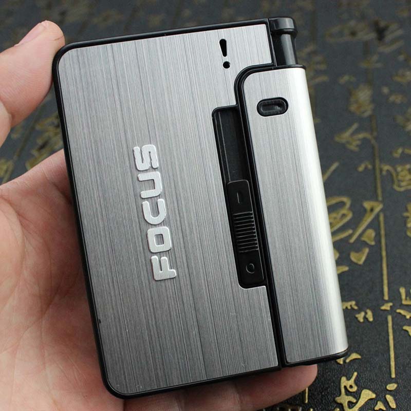 Portable Automatic Cigarette Case Metal