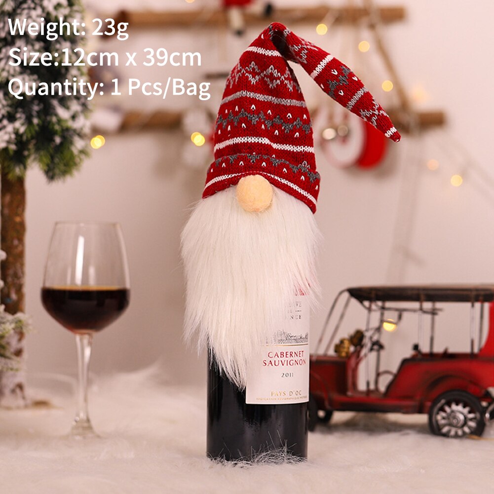 New Linen Wine Bottle Bag/Cloth Art Christmas Wine Bottle Set Ornaments