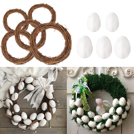 Easter Decoration Natural Rattan Wreath For Easter Egg