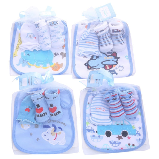 1 bag Baby Cotton Bibs Towel Socks Sets